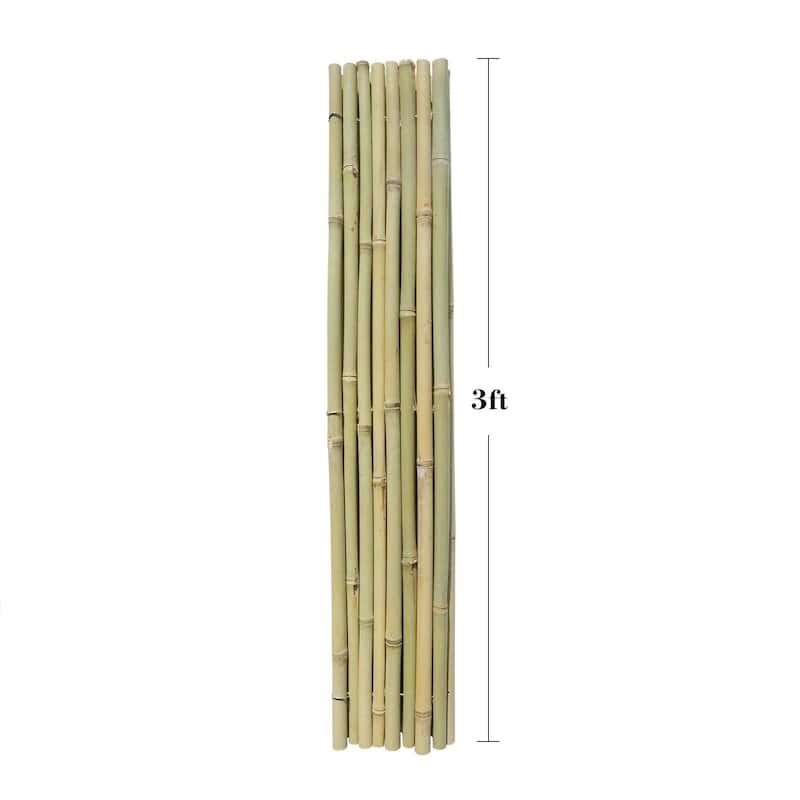 Agfabric 1 in. D x 8 ft.L Natural Bamboo Garden Fence With Hook Barrier Fence For Patio