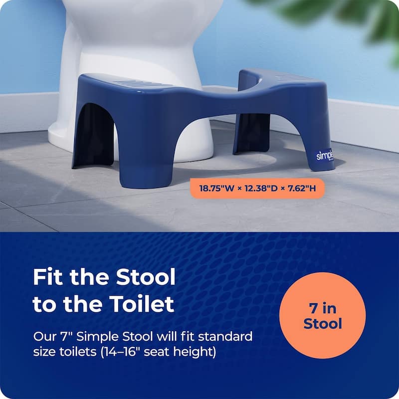 Squatty Potty Simple Bathroom Toilet Stool, Galaxy Blue 7 Inch Ergonomic Stool - Posture-Enhancing Bathroom Footrest