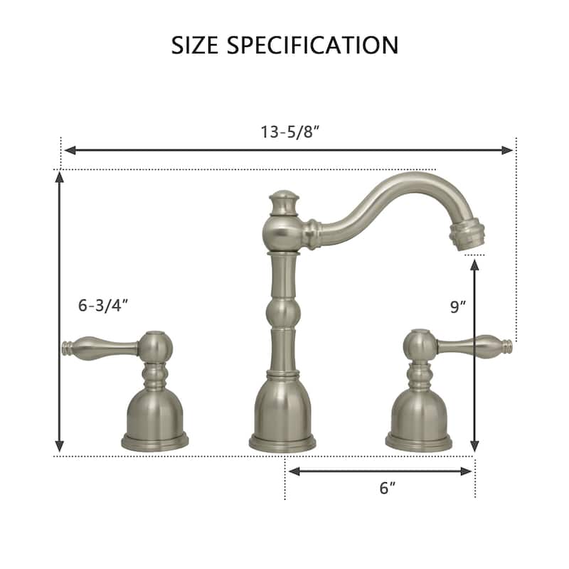 Widespread Two-handle Copper Bathroom Faucet