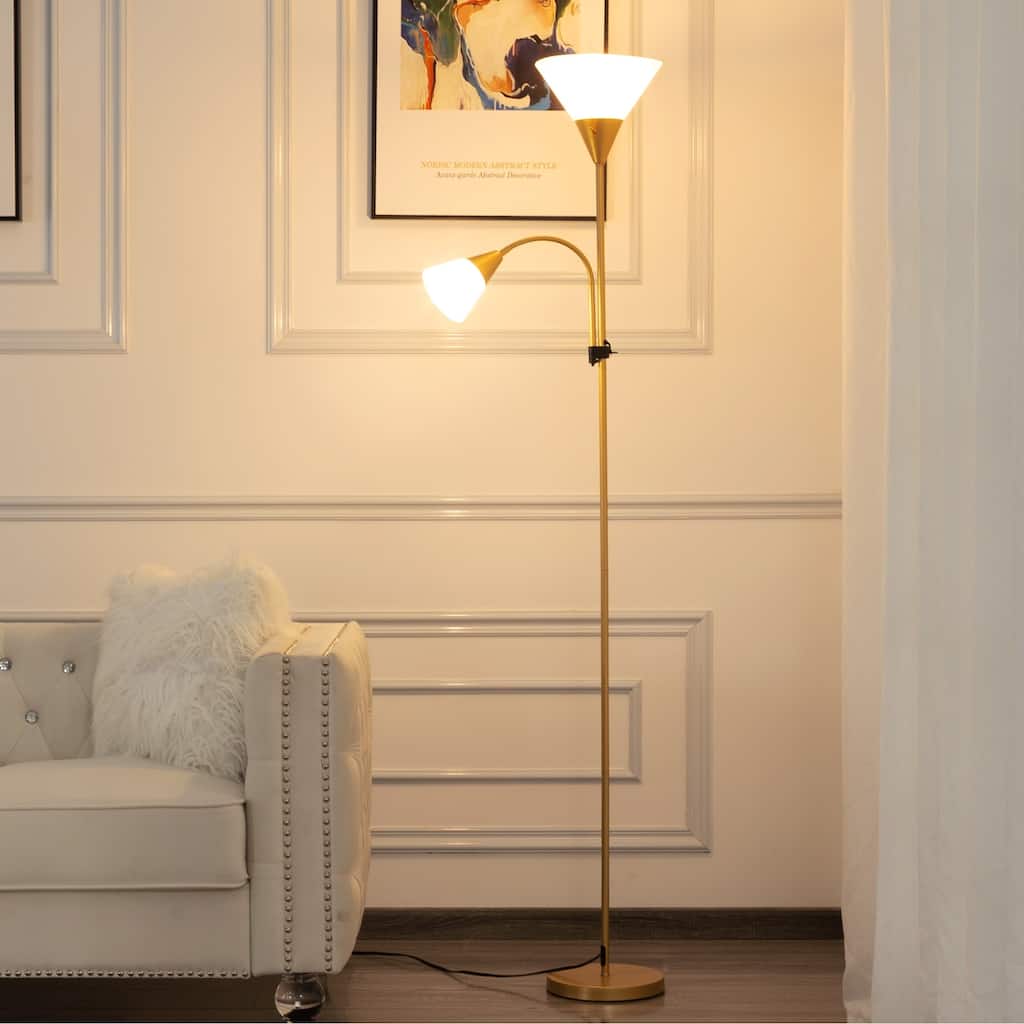 71.3" Tall Standing LED Floor Lamp with Shade - Adjustable Brightness