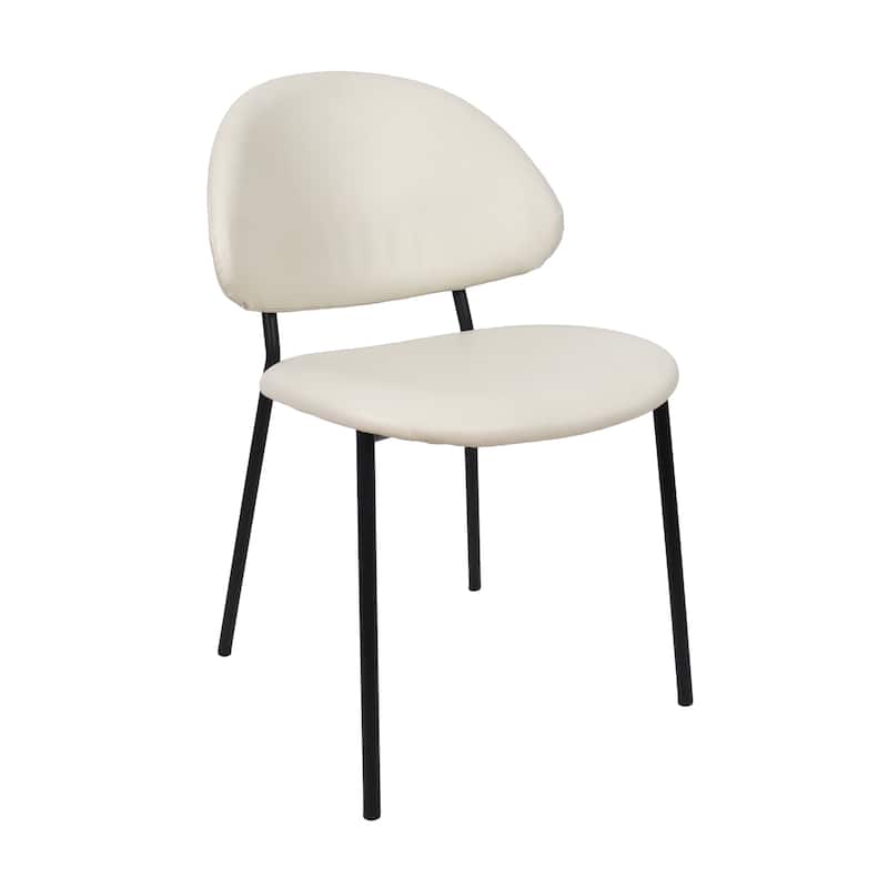 Manhattan Comfort Haven Vegan Leather Metal Side Chair - Set of 4