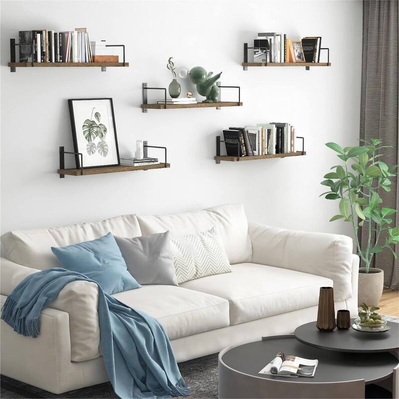 24 Inches Easy to Install Wall Mounted Shelves - 6"D x 24"W x 6"H