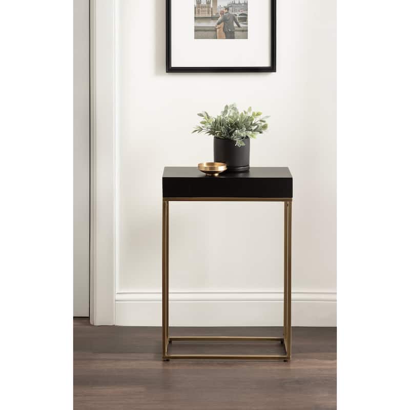 Kate and Laurel Karlsen Wood and Metal Slim Side Table