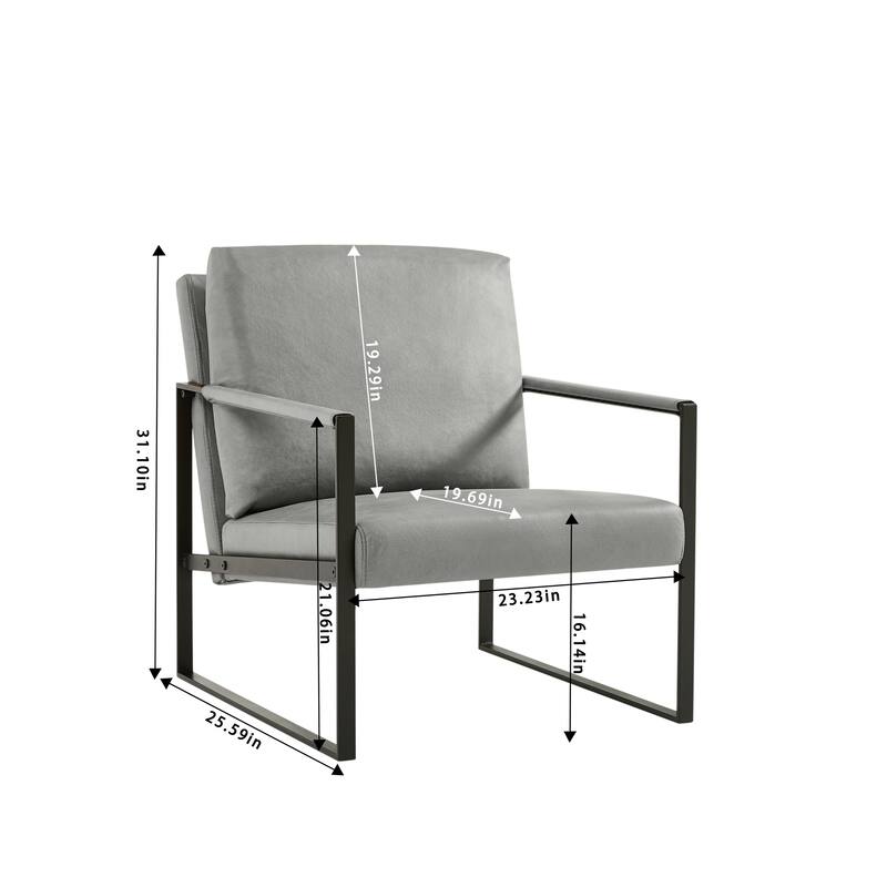 Gray 29.13" Arm Chair with Non-slip Feet