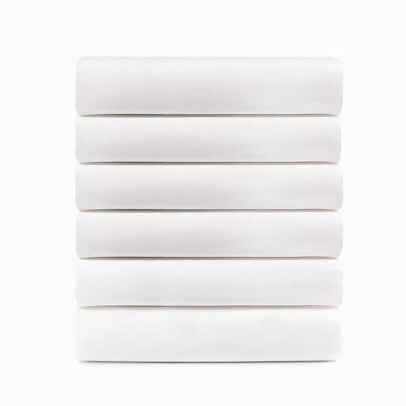 Superior Cotton Blend Hotel Quality White Fitted Sheet Set of 6 - Queen