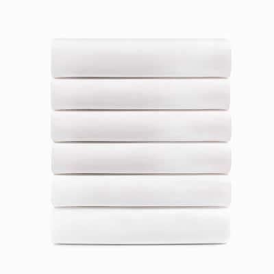Superior Cotton Blend Hotel Quality White Fitted Sheet Set of 6