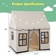 preview thumbnail 14 of 18, Toddler Large Playhouse with Star String Lights - 47.5" x 40" x 54" (L x W x H)