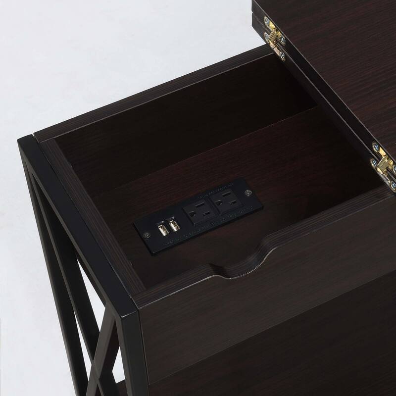 Carbon Loft Ehrlich Flip-top End Table with Charging Station