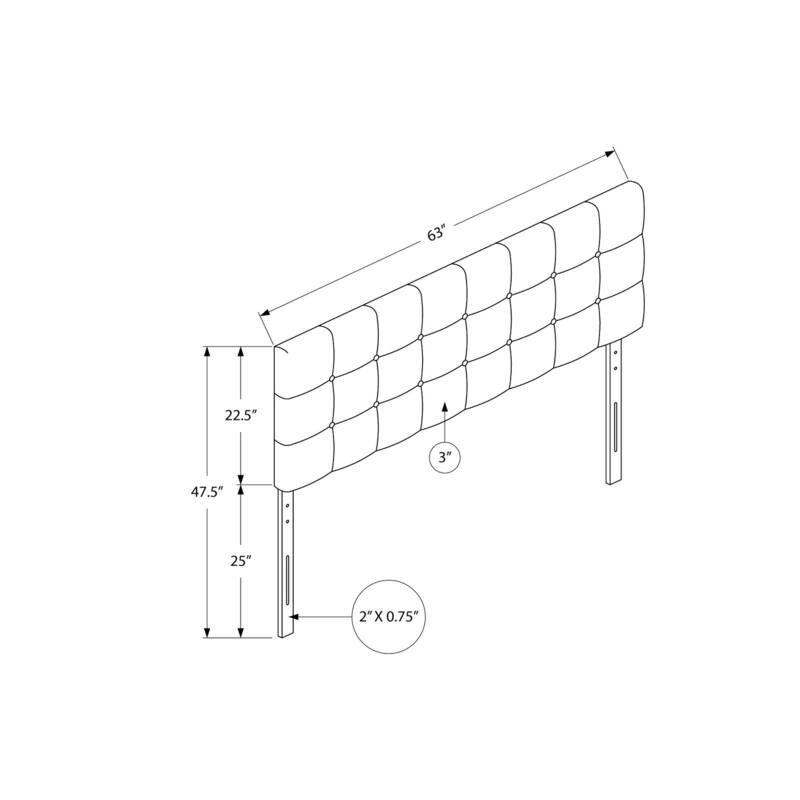 Bed, Headboard Only, Queen Size, Bedroom, Upholstered, Brown Leather Look, Transitional