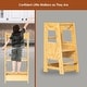 preview thumbnail 5 of 5, Toddler Standing Tower Kitchen Step Stool for Kid's Adjustable Height Learning Stool - Natural Wood