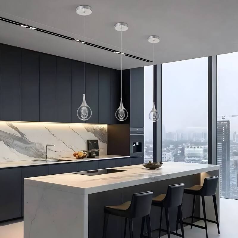 Starsky 1-Light LED 4500K Teardrop Crystal Small Pendant