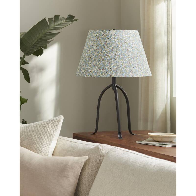 Livabliss Floriva Traditional Accent Table Lamp - 25"H x 17"W x 17"D - Light Green/Blue