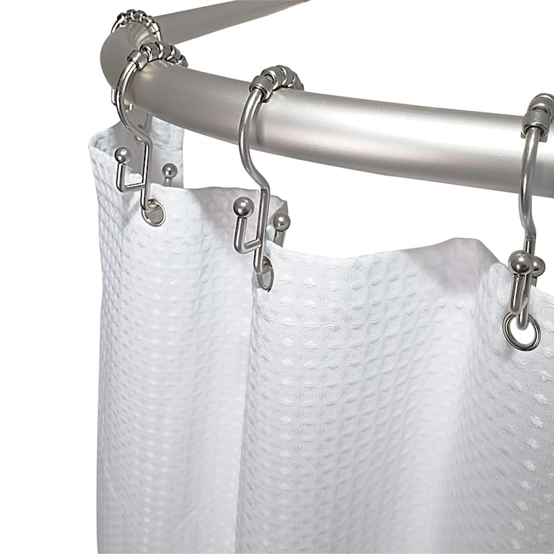 Utopia Alley Rustproof Aluminum D-shape Shower Rod With Ceiling Support for Freestanding Tubs, 60 Inch Large Size by 25 Inch