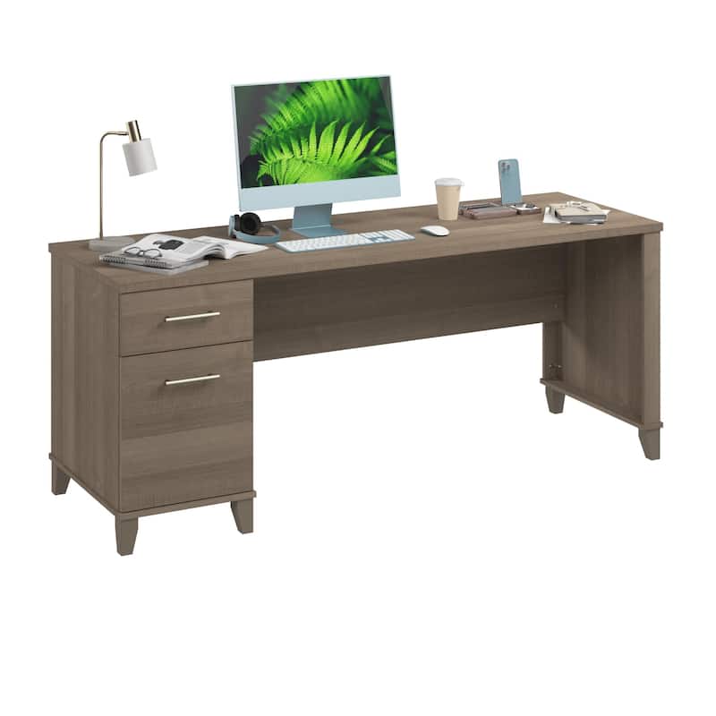 Bush Furniture Somerset 72W Office Desk with Storage Drawers - Ash Gray