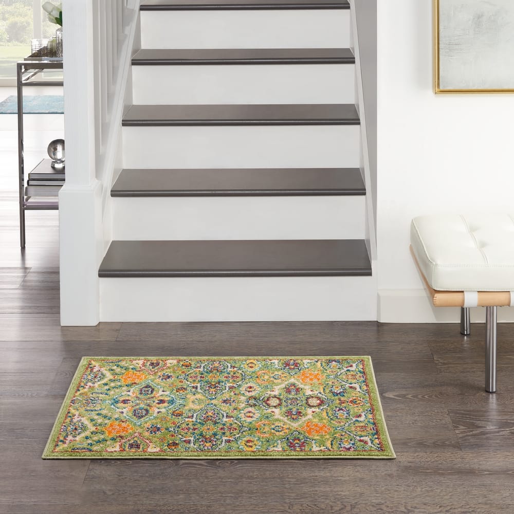 Nourison Allur Contemporary Boho Floral Medallion Area Rug