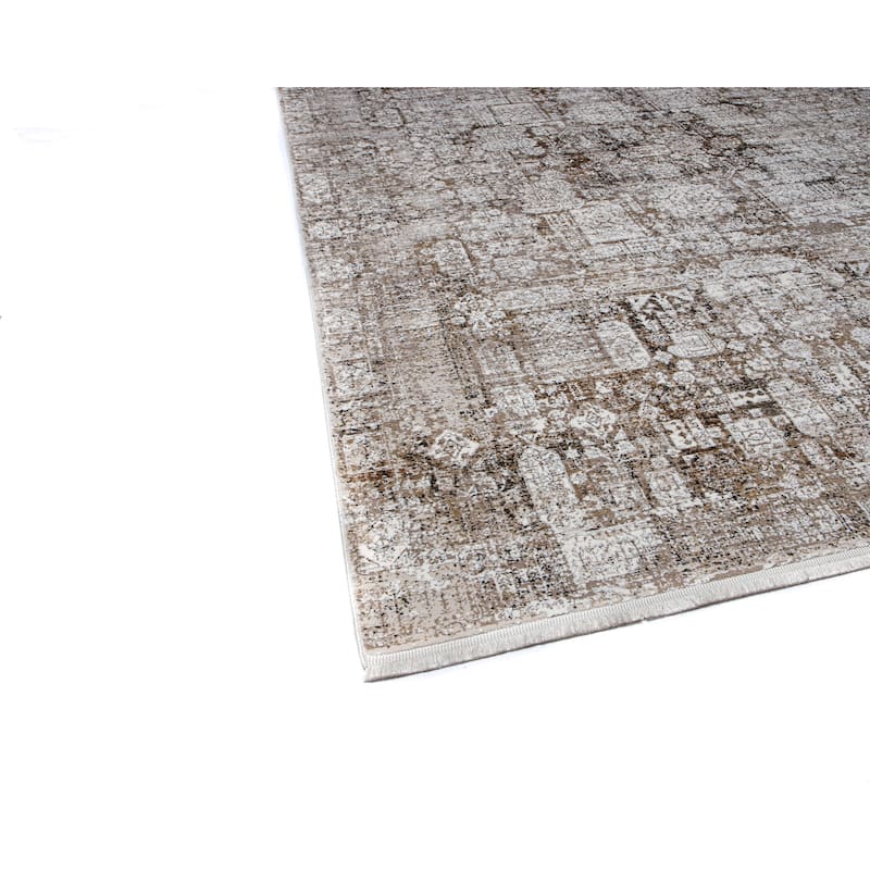 Bashian Gasper Beige Contemporary Area Rug