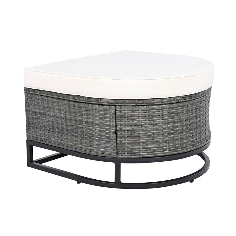 7-Piece Outdoor Wicker Sectional Sofa Set, All-Weather Patio Rattan Furniture Set with Coffee Table and Pillows