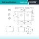 preview thumbnail 4 of 6, 33 Inch Lexicon Platinum Quartz Composite Drop-in Undermount Double Bowl Galaxy Beige Kitchen Sink LP-800TM-B-SO