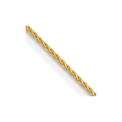 Curata 10k Yellow Gold Solid 0.65mm Diamond-Cut Wheat Chain Necklace Options: 16 18 20 24