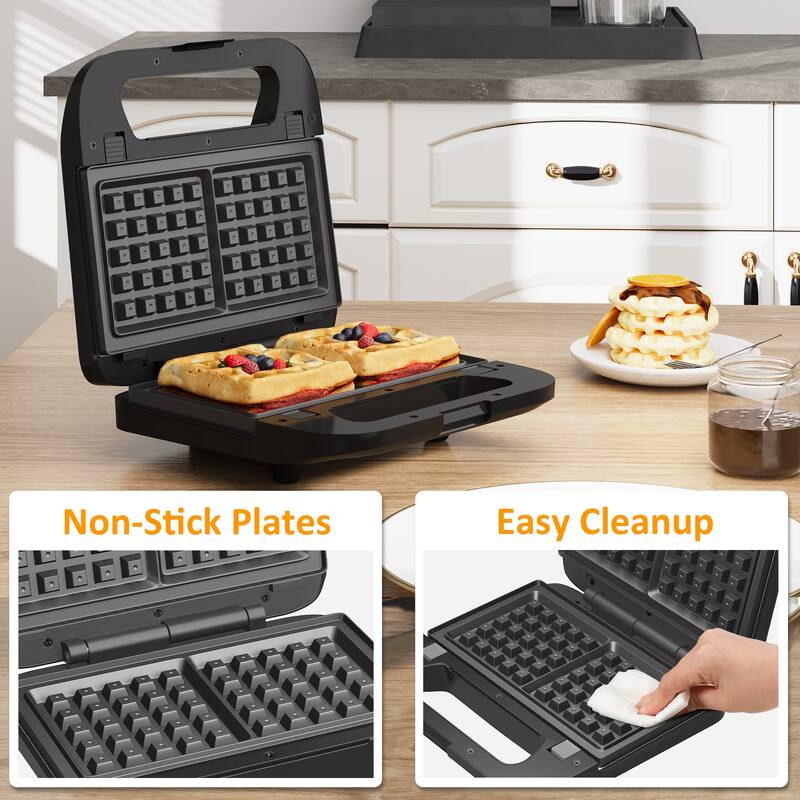 3 in 1 Electric Waffle, Grill & Sandwich Maker - N/A
