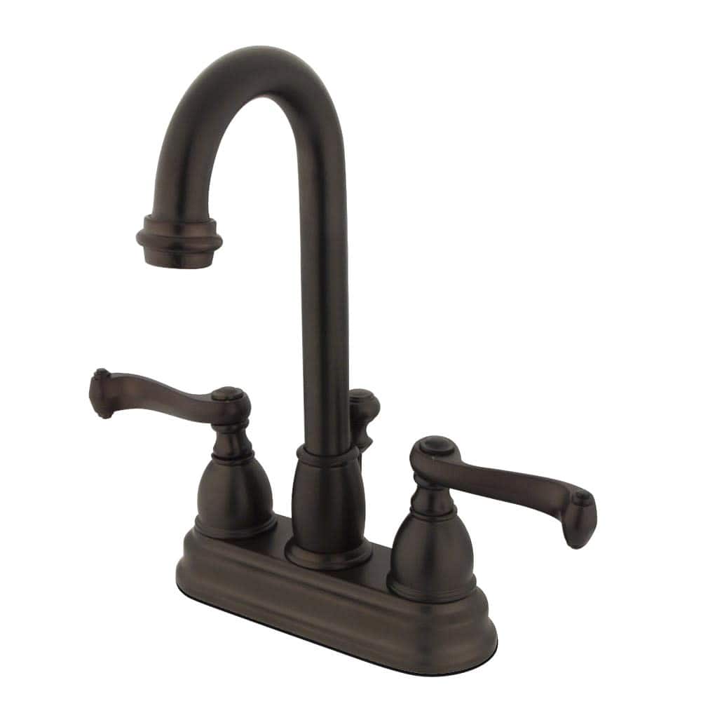 Kingston Brass Royale 1.2 GPM Deck Mounted Bathroom Faucet with Lever