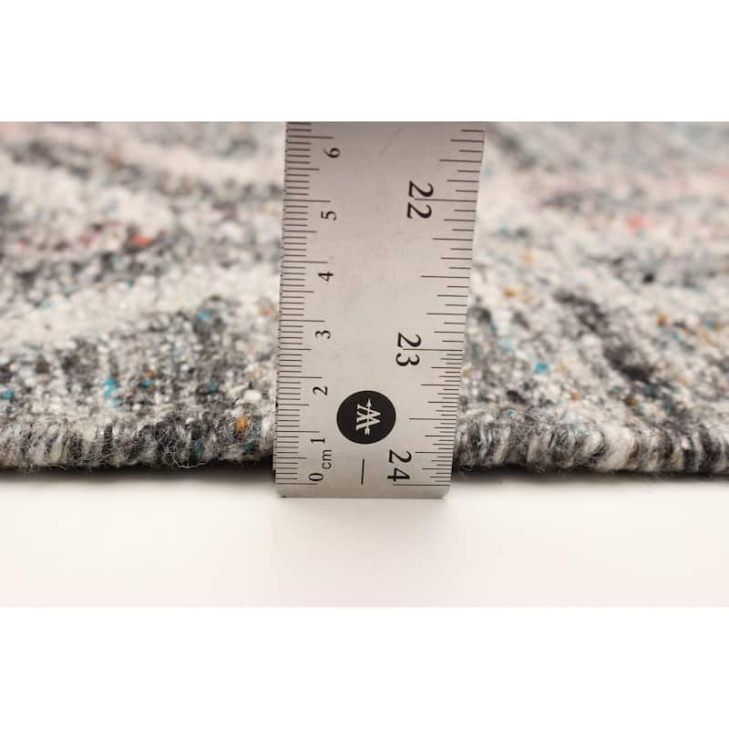 ECARPETGALLERY Flat-Weave Ankara FW Dark Grey Wool Kilim - 5'3 x 7'10