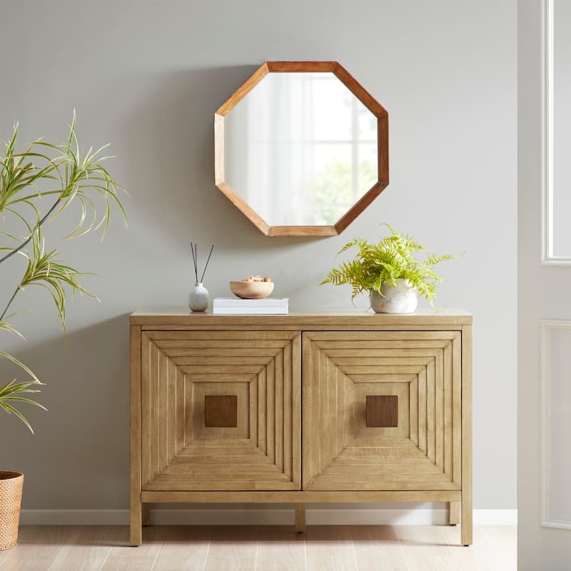Madison Park Paige Geometric 2-Door Storage Cabinet with Adjustable Shelves