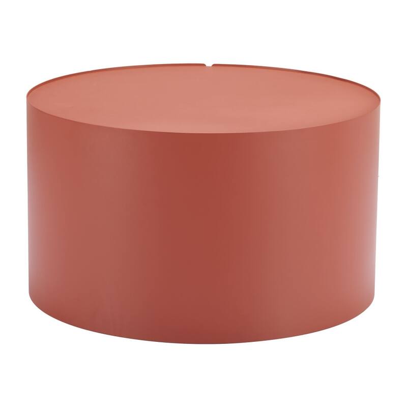 29" Terra Cotta Rounded Aluminum Outdoor Coffee Table