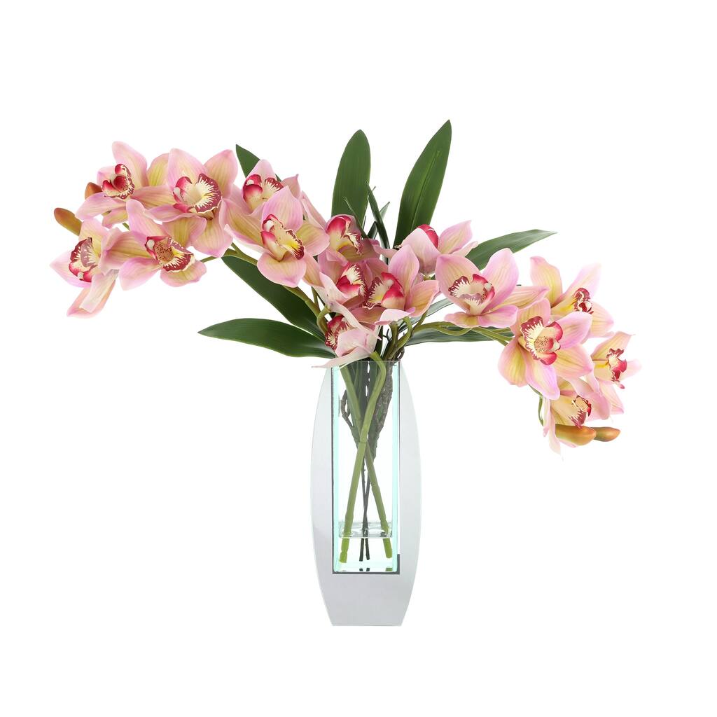 Orchid Arrangement in Mirror Vase - 24
