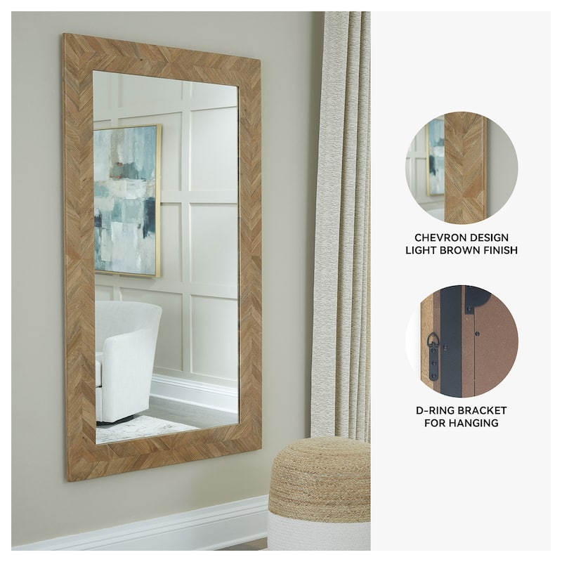 Signature Design by Ashley Waylane Brown Floor Mirror - 40.5" W x 1" D x 68.25" H