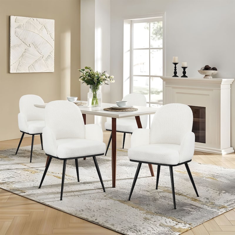Fabric Upholstered Dining Chairs Set of 2/4 with Arms - 34.8"H x 23.2"W x 22.8"D