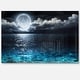 preview thumbnail 1 of 11, Romantic Full Moon Over Sea - Seascape Photo Glossy Metal Wall Art 20 in. wide x 12 in. high