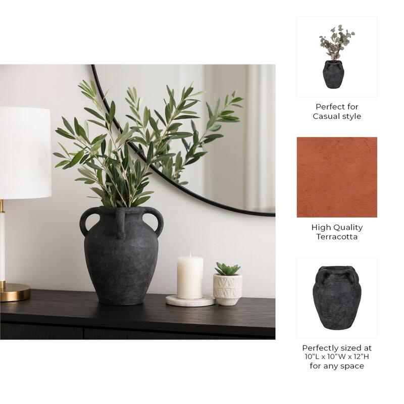 Sagebrook Home Multi Handle Jug, Black/White