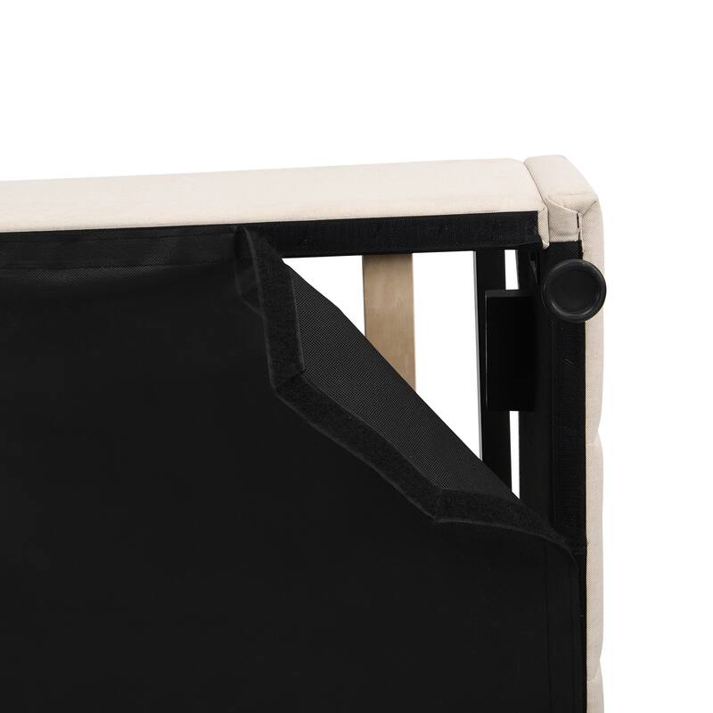 Upholstered Platform Bed with Gas Lift up Storage & Tufted Headboard