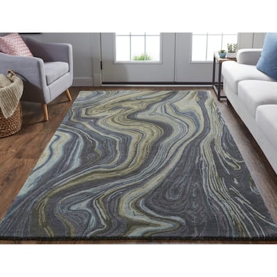 Grand Bazaar Nakita Hand Tufted Abstract Transitional Area Rug