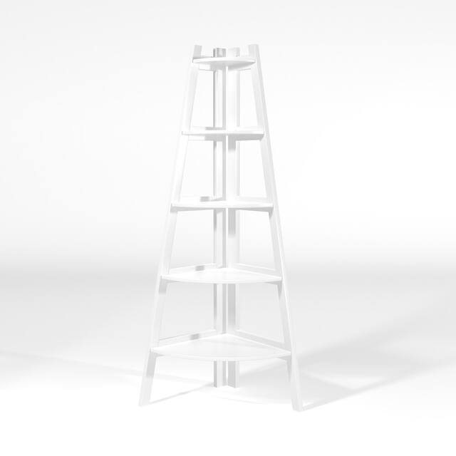 Furniture of America Kiki 5-tier Corner Ladder Display Bookshelf