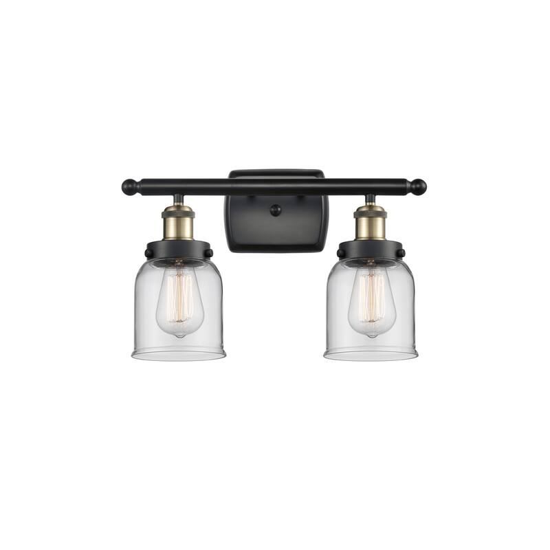 Innovations Lighting 916-2W-12-16 Bell Vanity Bell 2 Light 16" Wide - Black Antique Brass / Clear