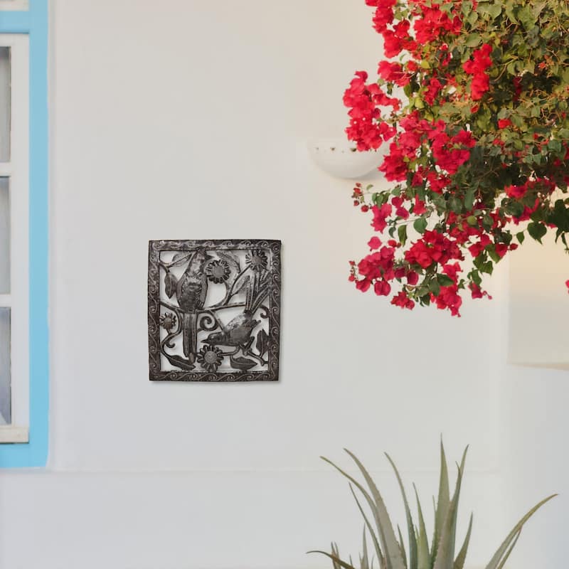 Handmade Two Birds Metal Wall Art (Haiti)