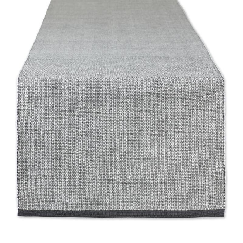 DII Mineral Eco-Friendly Chambray Fine Ribbed Table Runner 13x72 inches - Mineral