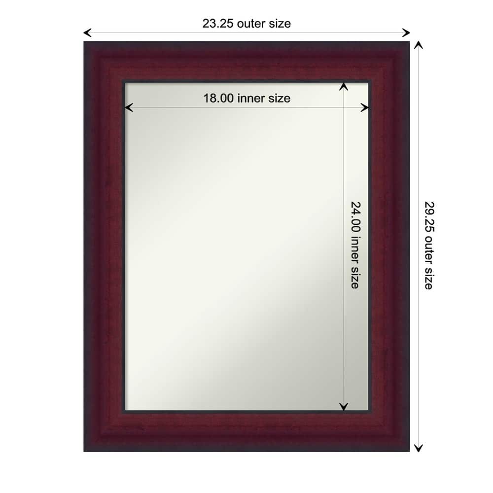 Canterbury Cherry Non-Beveled Wood Framed Bathroom Vanity Wall Mirror - Canterbury Cherry