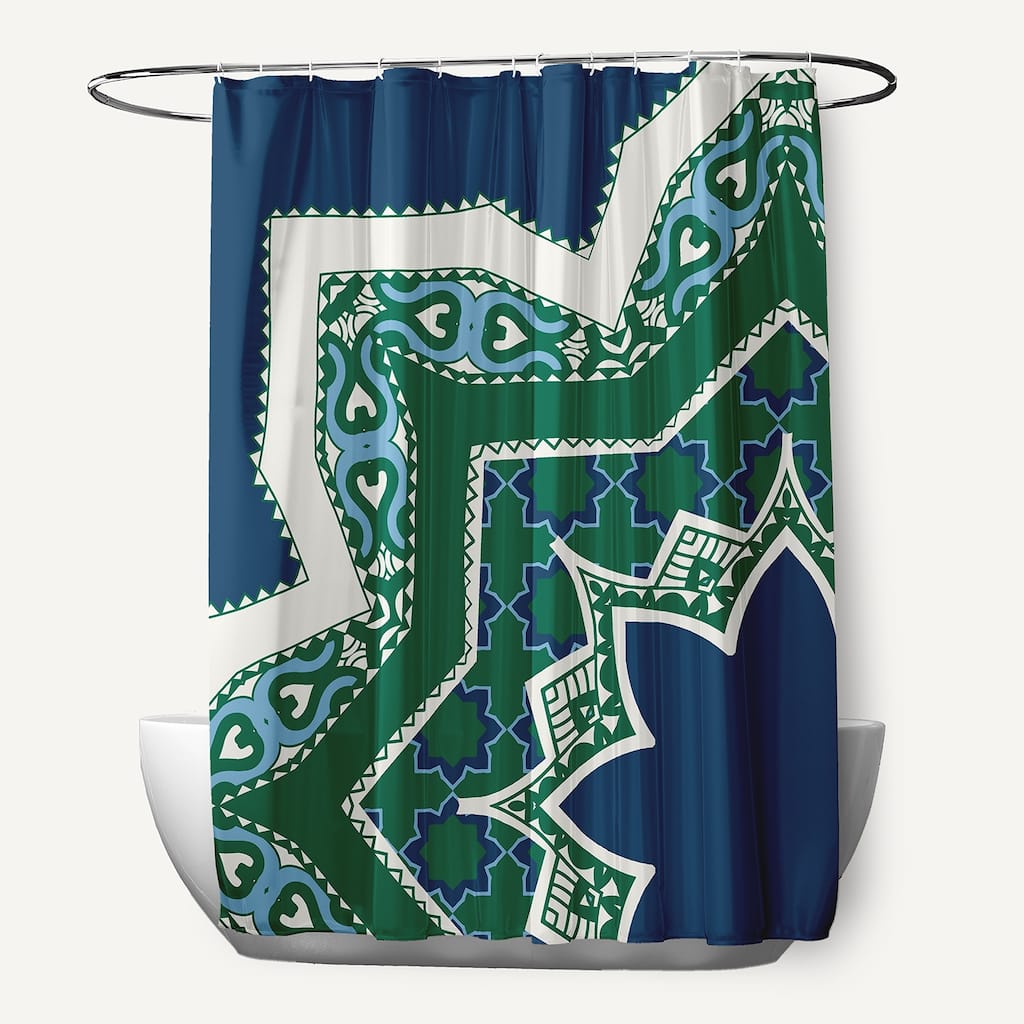 71 x 74-inch Rising Star Geometric Print Shower Curtain