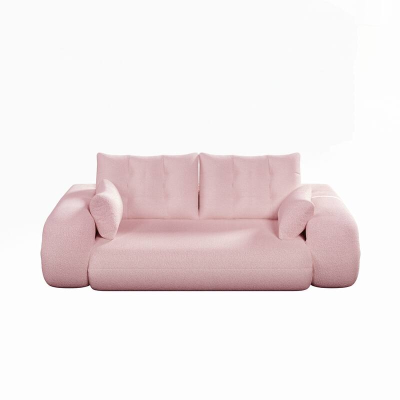 3-in-1 Teddy Fabric Foam-Filled Sleeper Sofa Bed