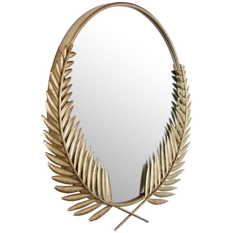 Empress 22 inch Decorative Traditional Round Wall Mirror - Brushed Gold - 22 x 2 x 22