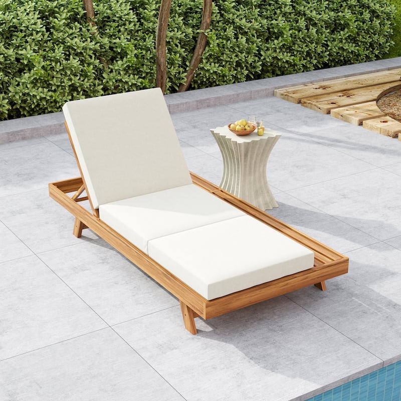 Christopher Knight Home- Michael Thompson Outdoor Acacia Chaise Lounge