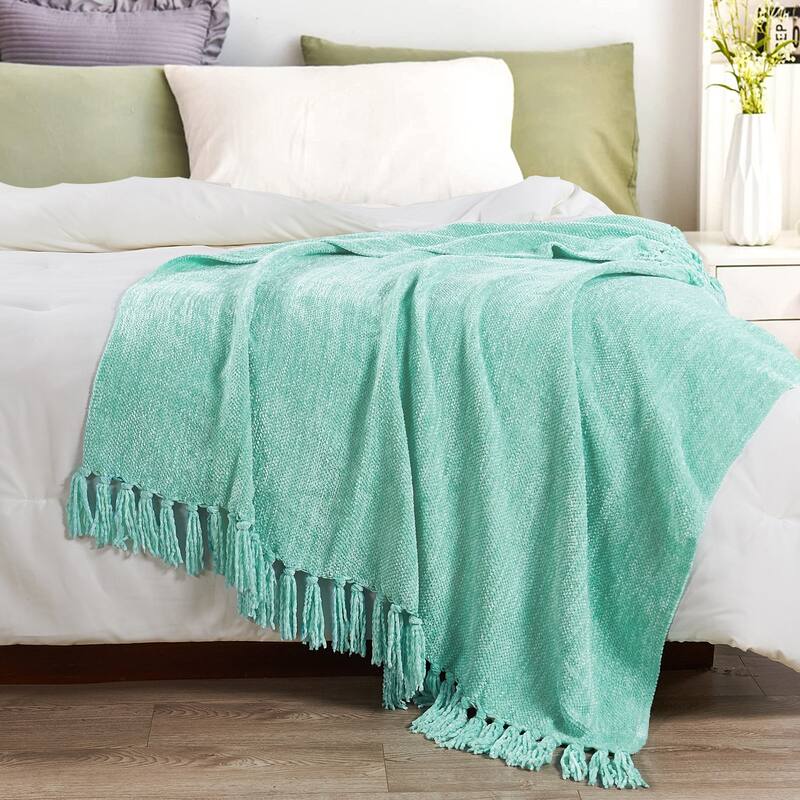 Crystal Chenille Knitted Throw