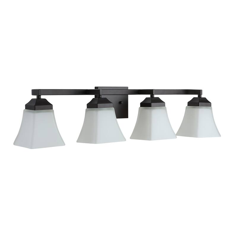 Staunton Iron/Glass Modern Cottage LED Vanity Light, Oil Rubbed Bronze by JONATHAN Y