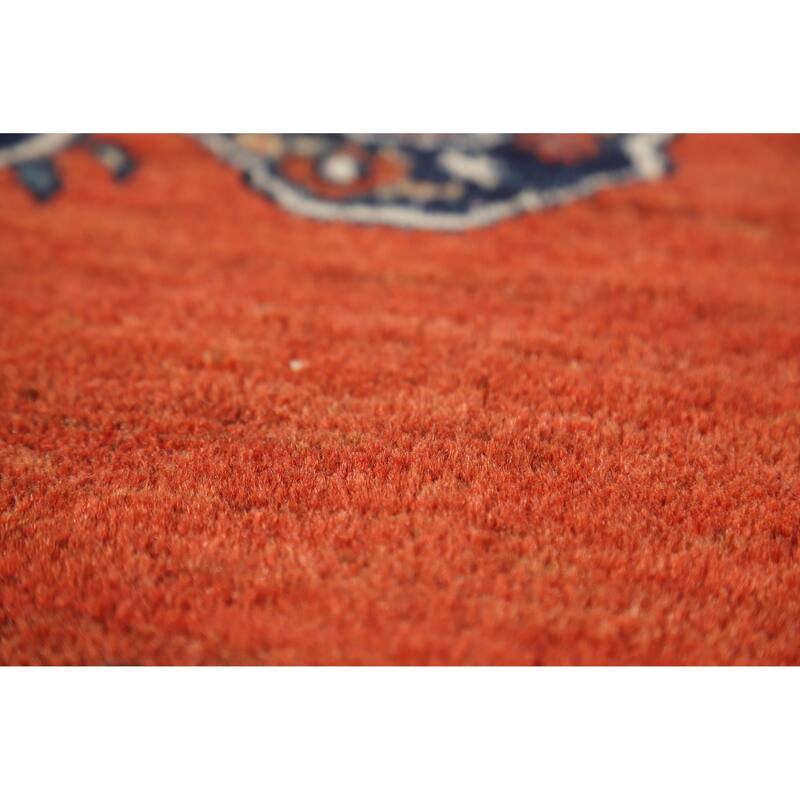 Hand Knotted Oriental 100% Wool Carpet Traditional Medallion Oranges & Rust Malayer Area Rug - 8' 0'' X 4' 6''