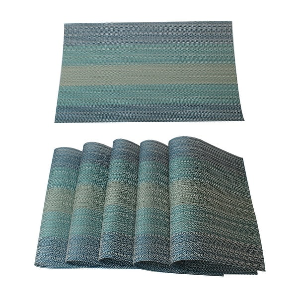slide 2 of 8, Washable Placemats Set of 6 Heat Cross Woven Non Slip Mats