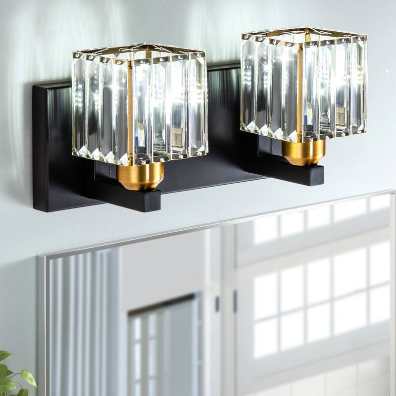 2/3/4/5 Light Bathroom Vanity Light Wall Sconce with Crystal Shade