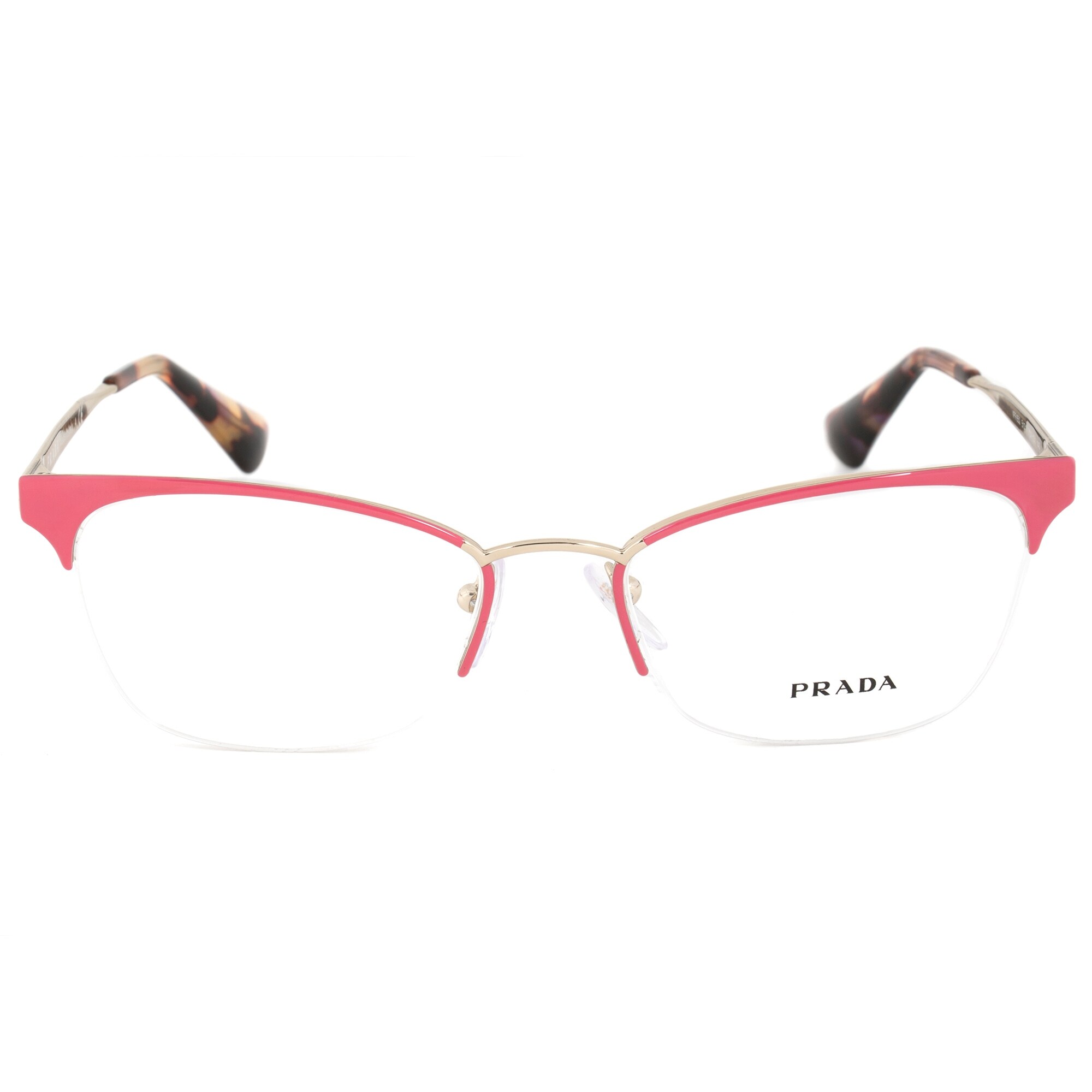 Shop Prada Cinema Pr65qv Pdn1o1 Semi Rimless Cat Eye Eyeglasses